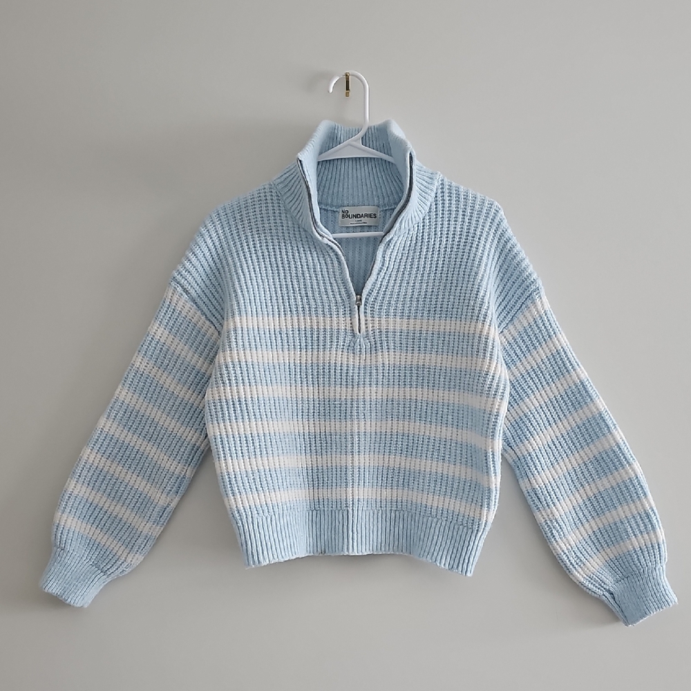 Blue and White Striped Sweater